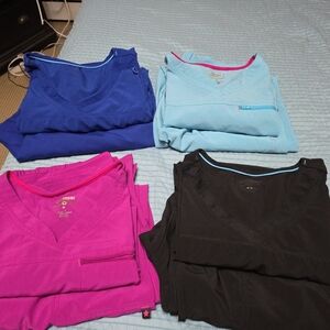 SOLD!!! 8pc Bundle Colorful Scrub Sets Size Large